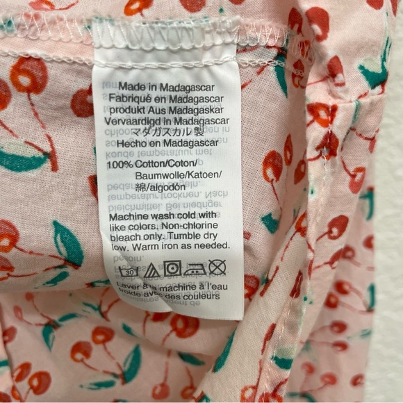 J. Crew 100% Cotton Pink Cherry Print Long Sleeve Button Down Women’s Shirt L - Picture 6 of 11